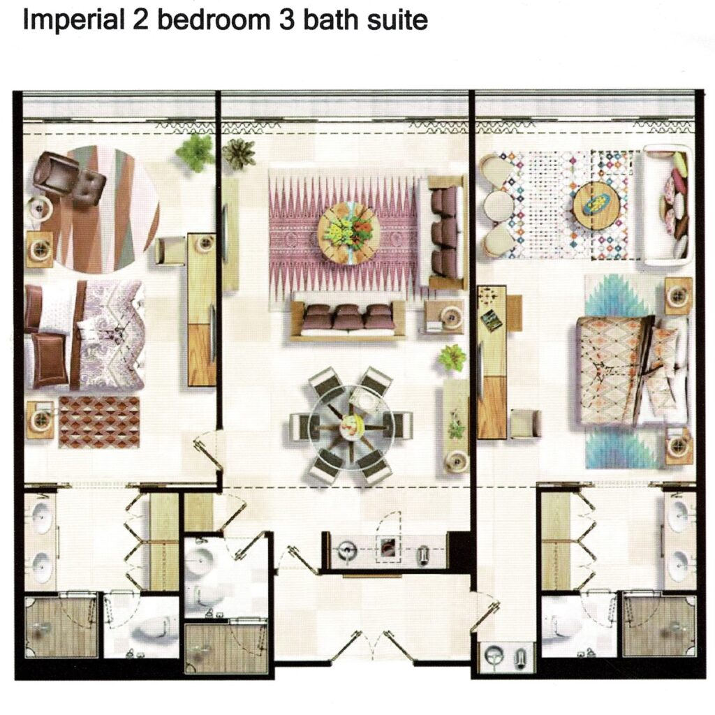 The Imperial - 2 Bed 3 Bath Suite Floor Plan